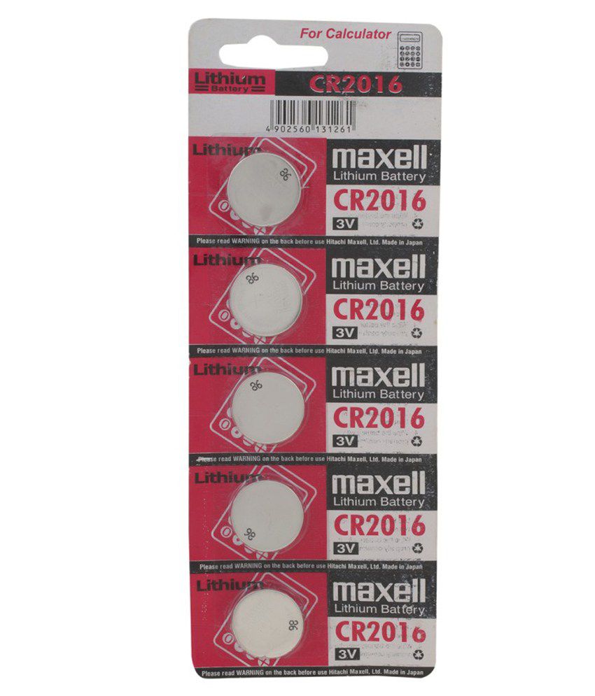     			Maxell Lithium Battery Cr2016 3v (pack Of Five)