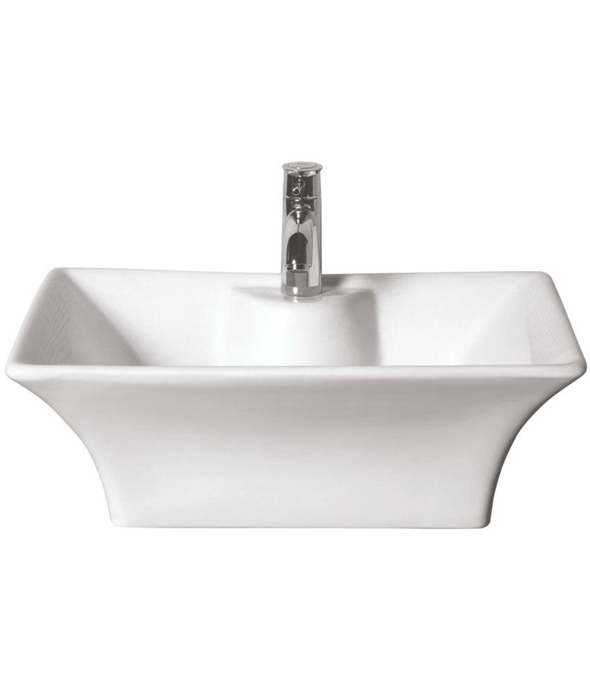 Buy Varmora Scola Table Top Wash Basin White Online at Low Price in