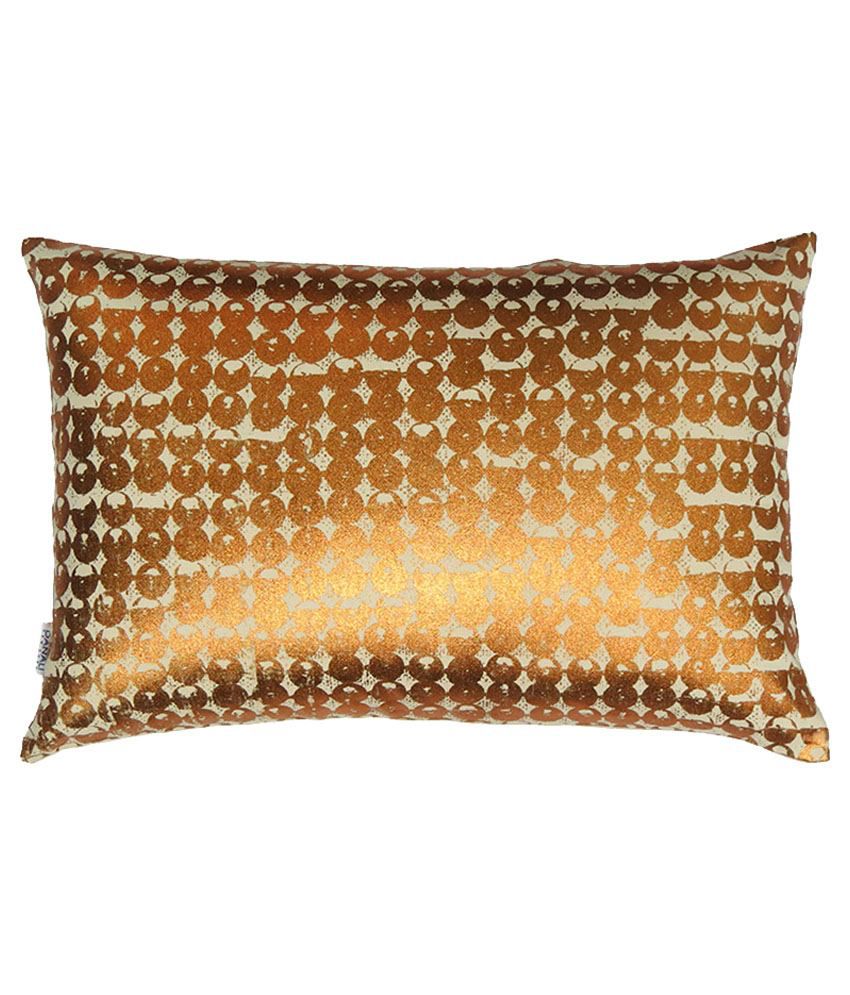 Festive Beige - Copper Foil Cushion Cover (12x18): Buy Online at Best ...