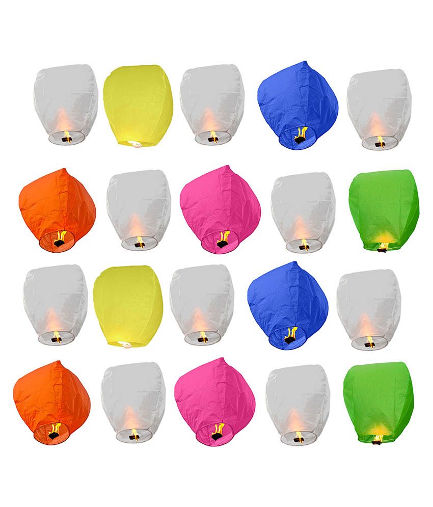 Ave Multicolor Sky Lantern Pack of 20
