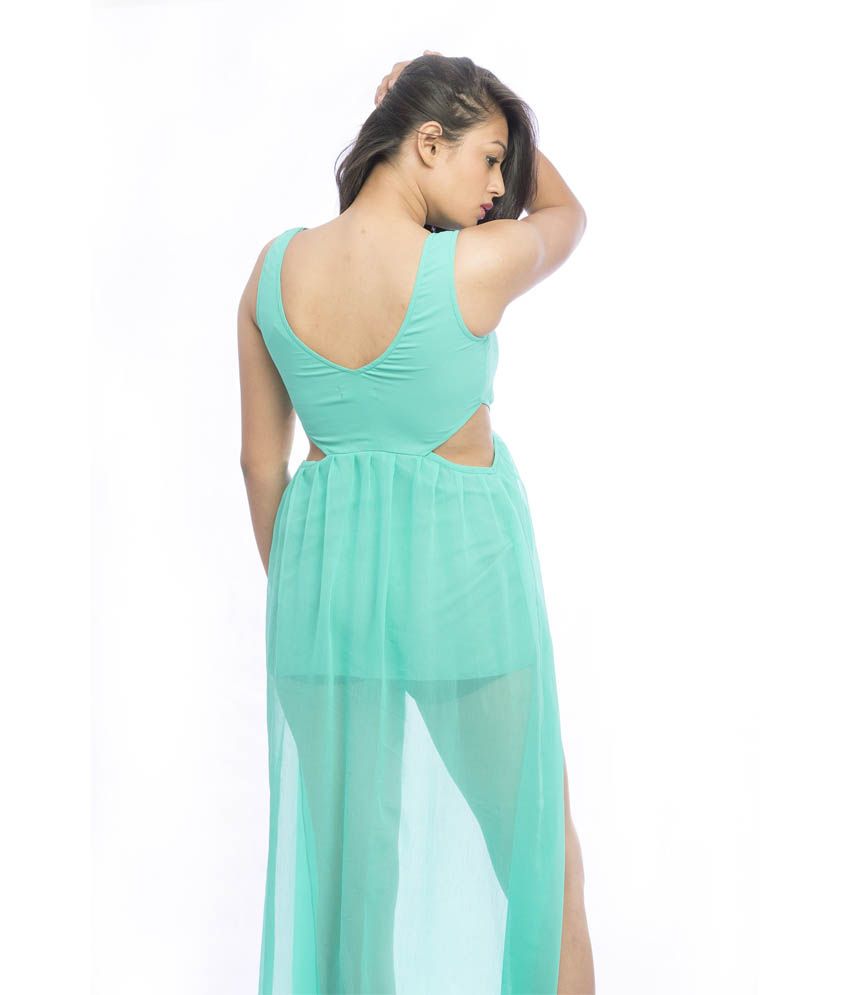 green chiffon maxi