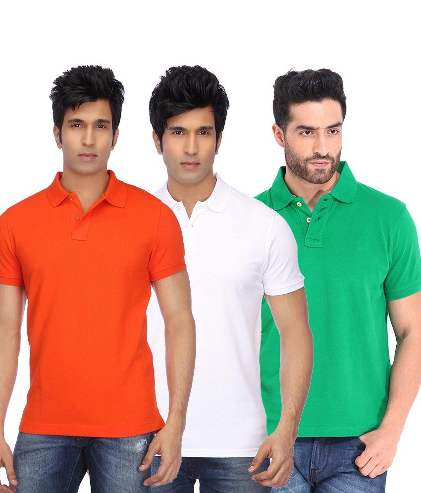     			Concepts Multicolor Cotton Blend Polo T-shirts Combo (Pack of 3)