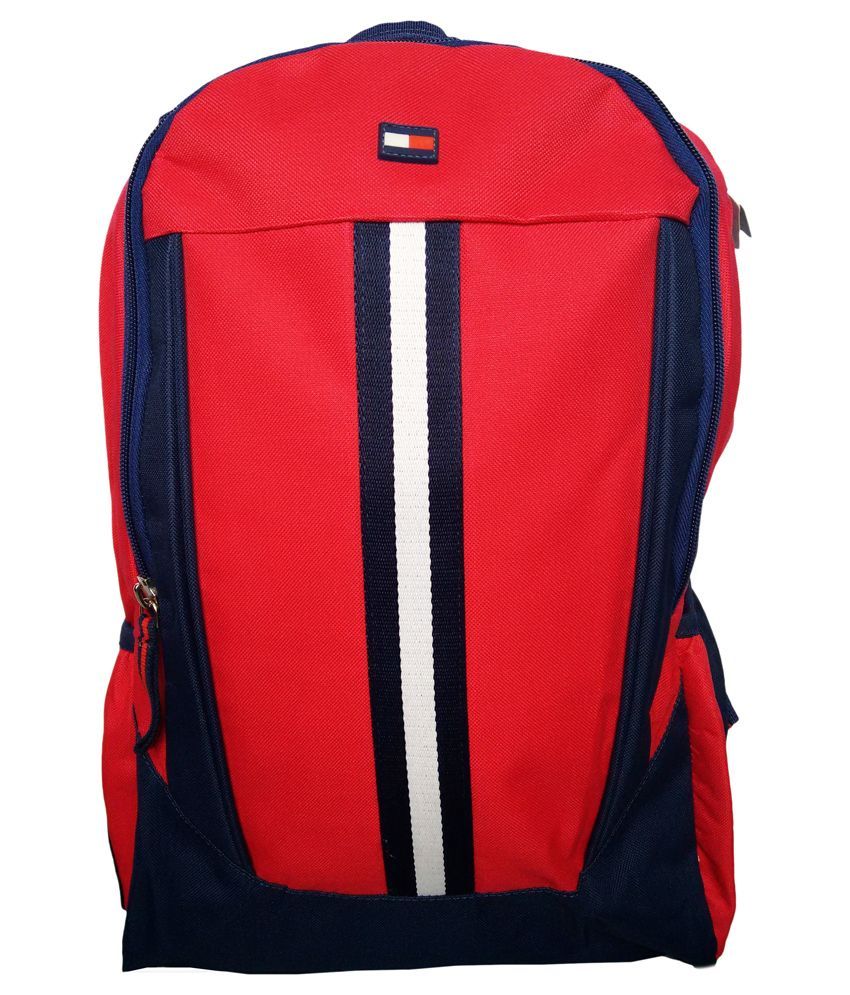 Tommy Hilfiger Medium Red Polyester School cum College Backpack Buy