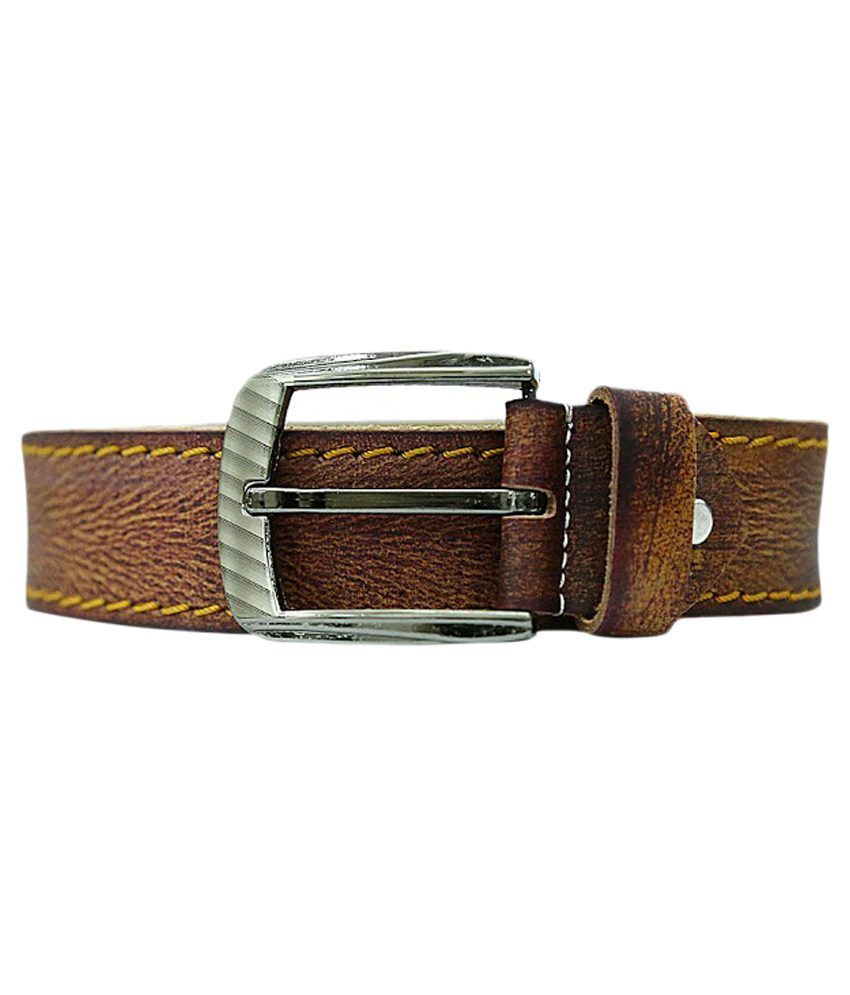 Crazee Wear Brown Leather Pin Buckle Designer Belt: Buy Online at Low ...