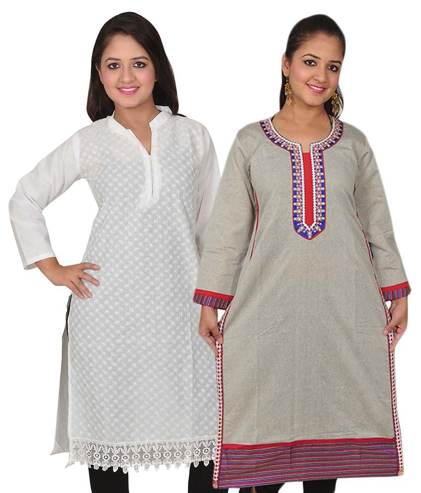 Kivish Multicolor Cotton Kurti Combo Pack Buy Kivish Multicolor
