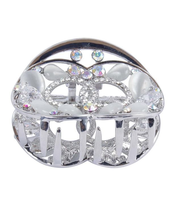 Much More Fancy Design Silver Plated American Stone For Daily Wear Hair  Clutcher: Buy Online at Low Price in India - Snapdeal