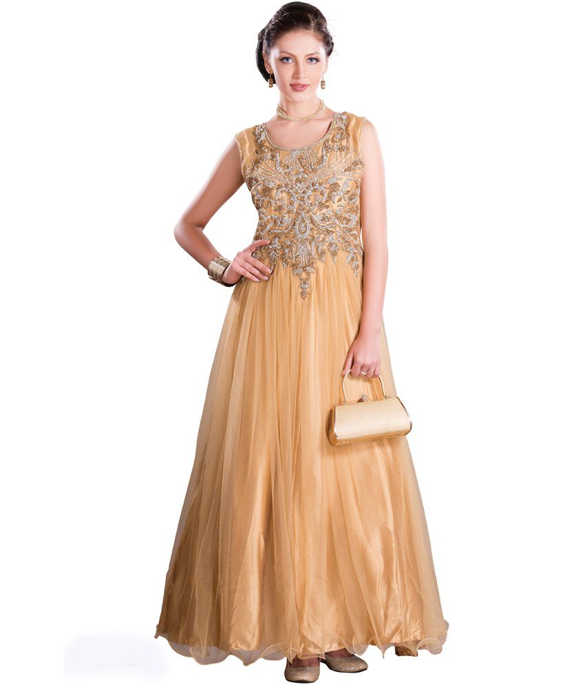 Vogue4All Goldenrod Net Gowns - Buy Vogue4All Goldenrod Net Gowns