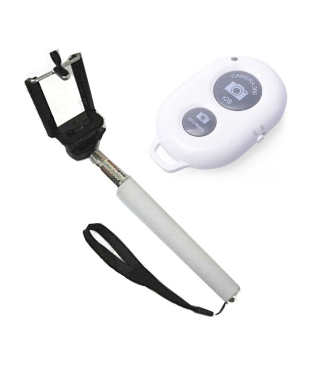 camera stick app selfie android in With Stick India Price India Getkot Bluetooth White Selfie Remote