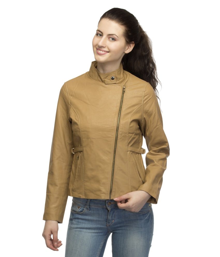 Buy Lambency Beige Leather Jackets Online at Best Prices in India ...