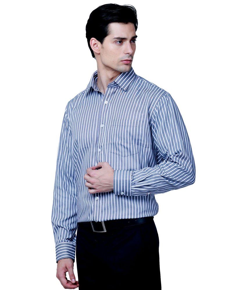 White Striped Full Sleeve Formal Shirt 