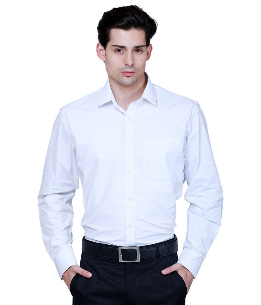 Grasim Classy White Solid Full Sleeve Formal Shirt for Men - Buy Grasim ...