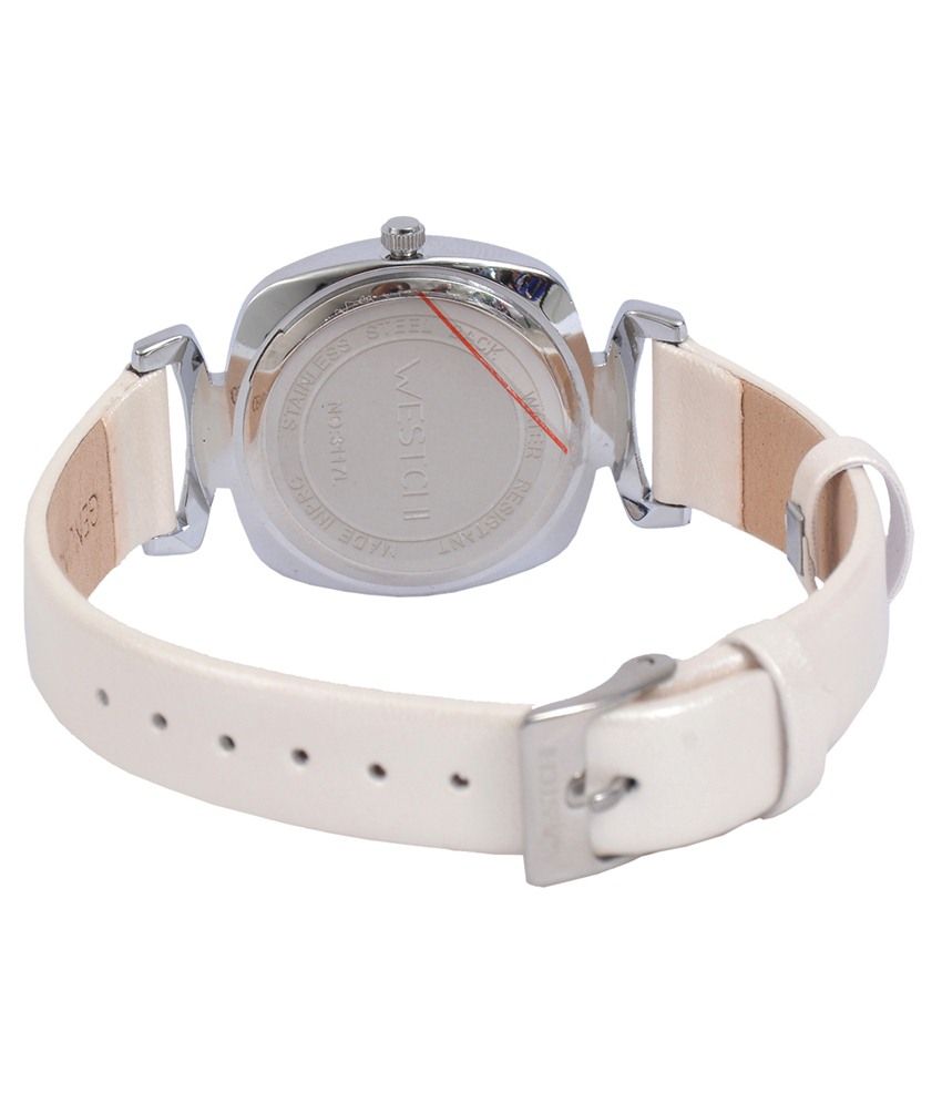 Westchi White Dial Leather Analog Jewelry Watch Price in India: Buy ...