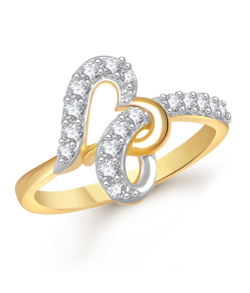 VK Jewels Contemporary Gold And Rhodium Plated Ring Buy VK Jewels Contemporary Gold And Rhodium
