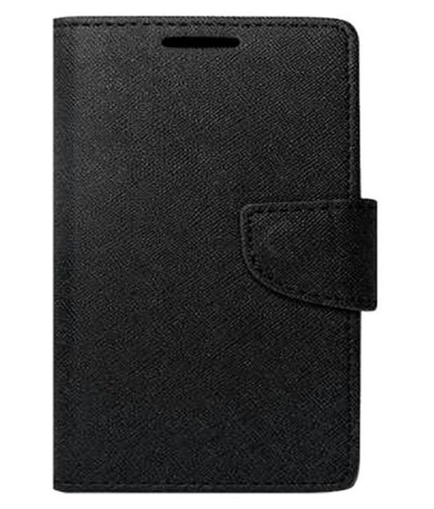 Exoic81 Black Leather Flip Covers For Sony Xperia M4 Aqua Flip Covers Online at Low Prices