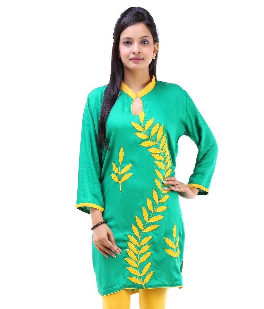 green rayon kurti