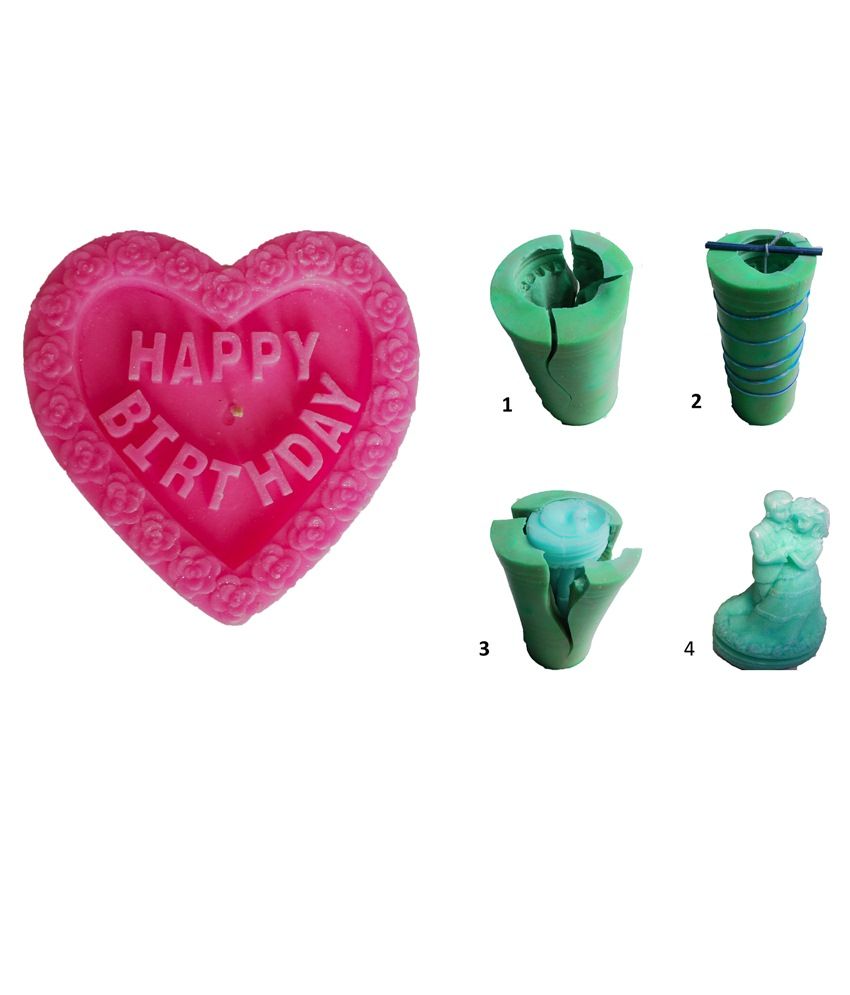 Beautiful Silicone Rubber Happy Birthday candle Mould [precut mould