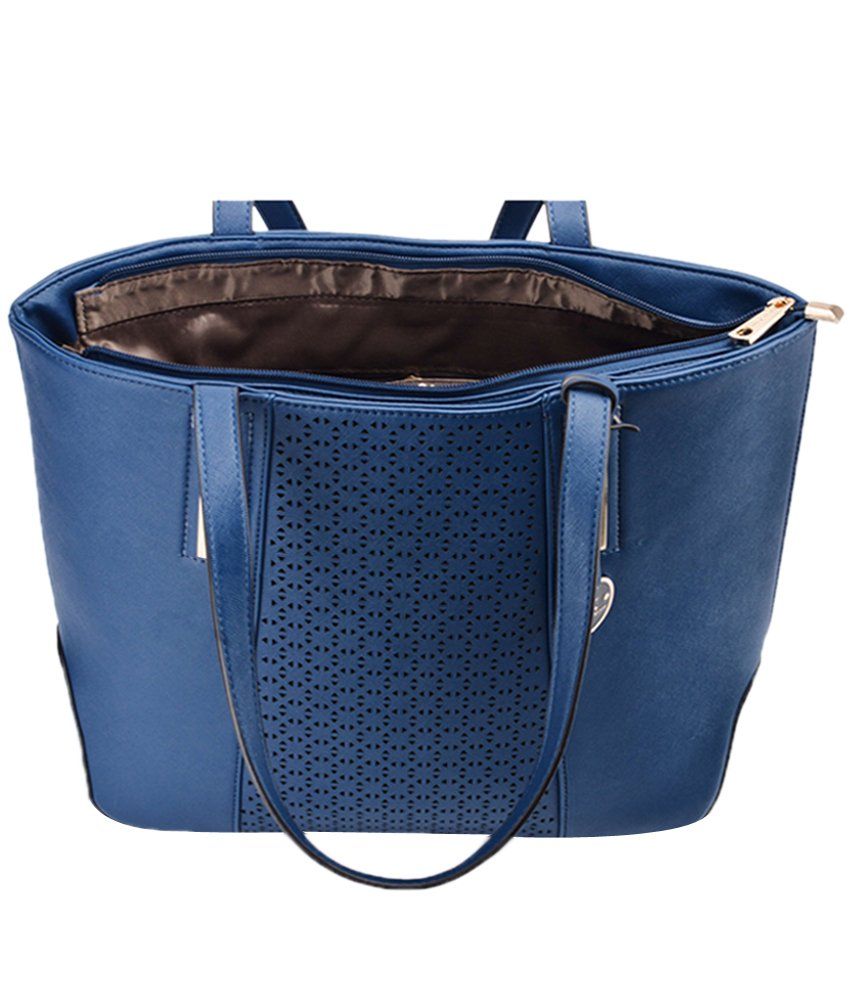 Diana Korr Blue Faux Leather Shoulder Bag Buy Diana Korr Blue Faux