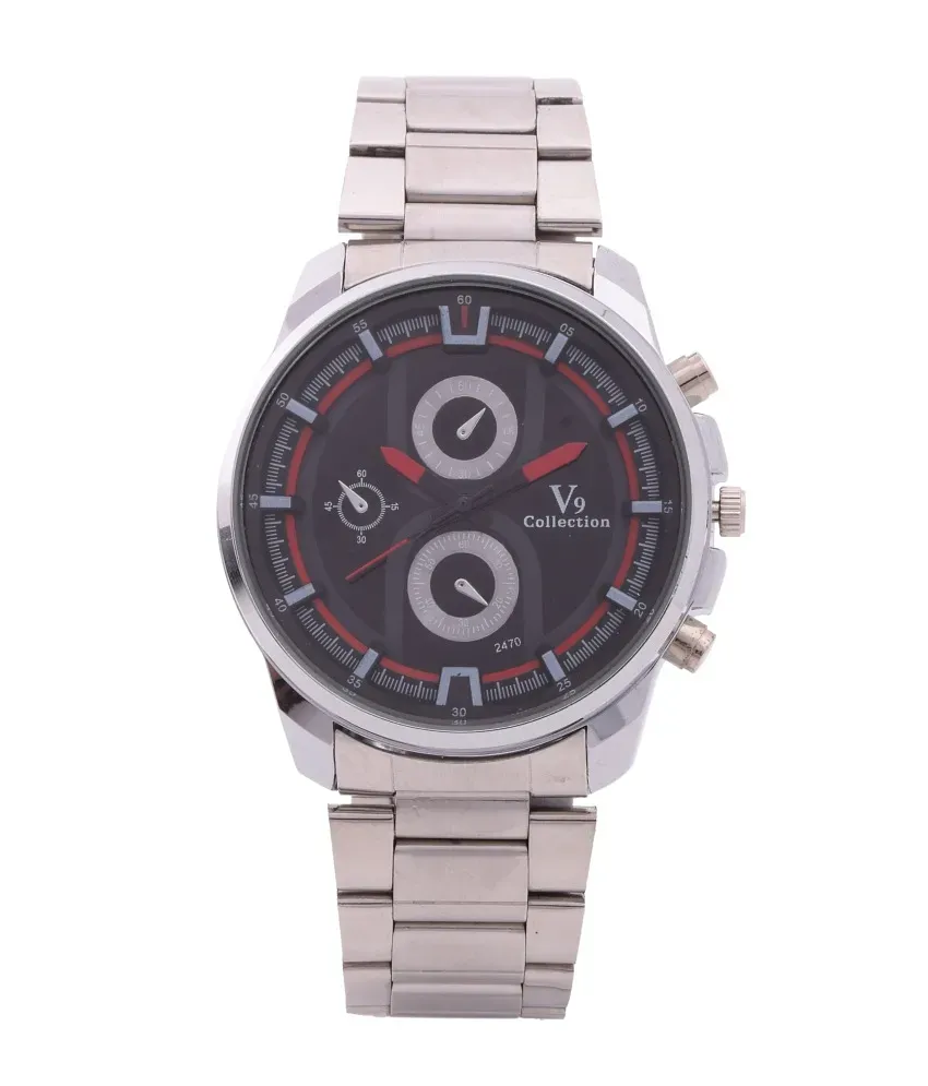 V9 Collection Silver Round Analog Watch Buy V9 Collection Silver