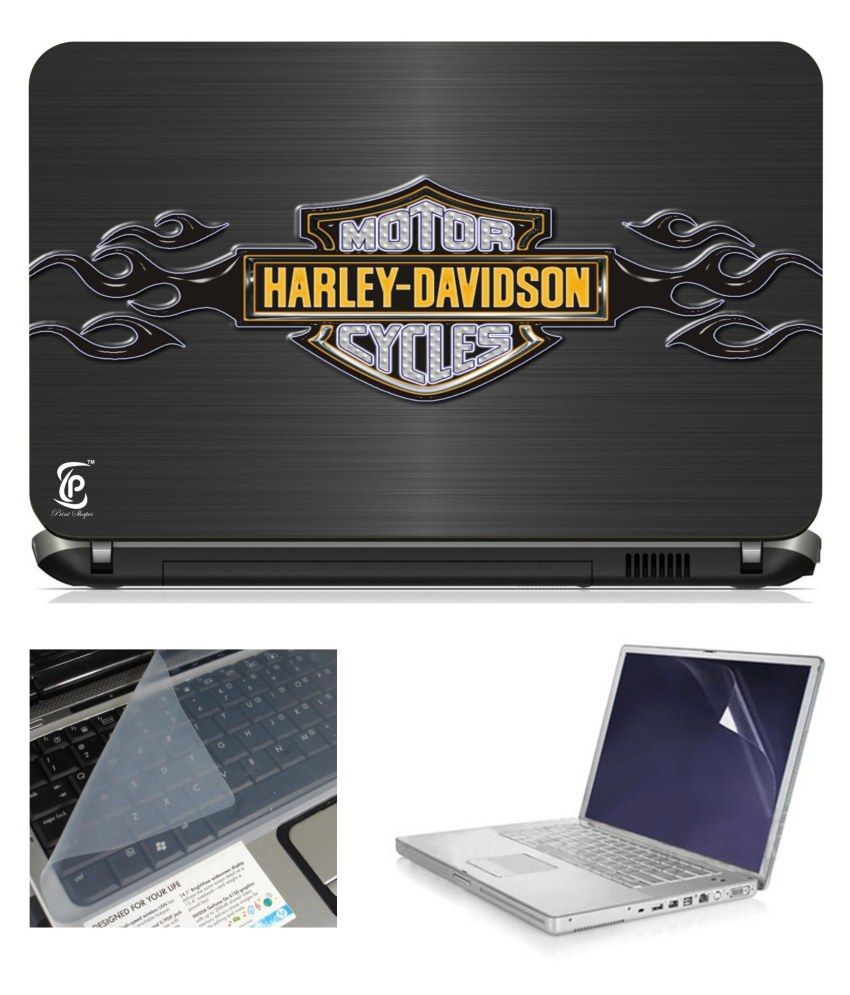 Print Shapes Harley Davidson Laptop Skin With Screen Protector And Key