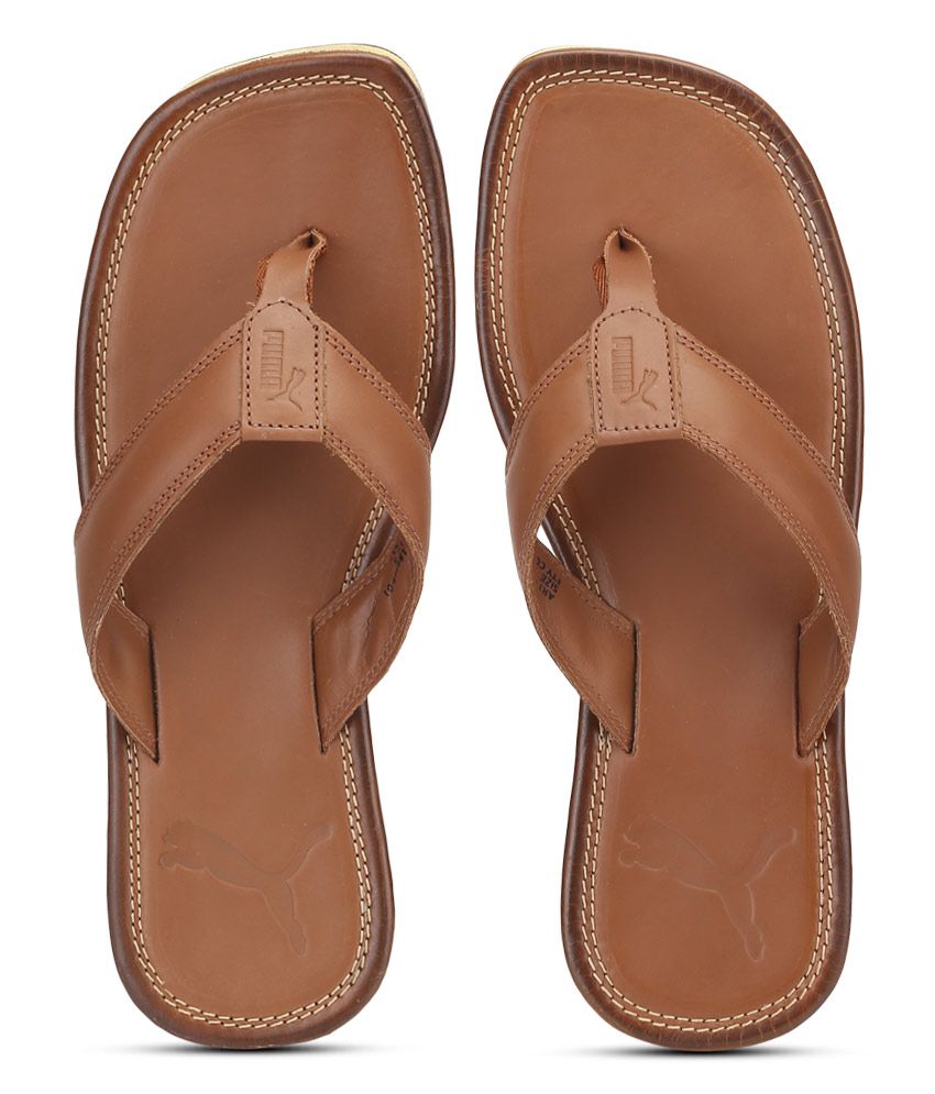 puma brown slippers