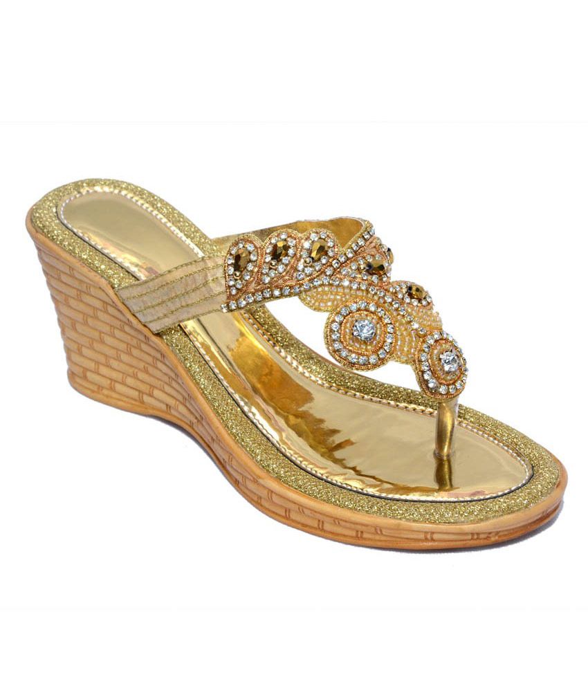 Aas Sapid Gold Heeled Slip-On Price in India- Buy Aas Sapid Gold Heeled ...