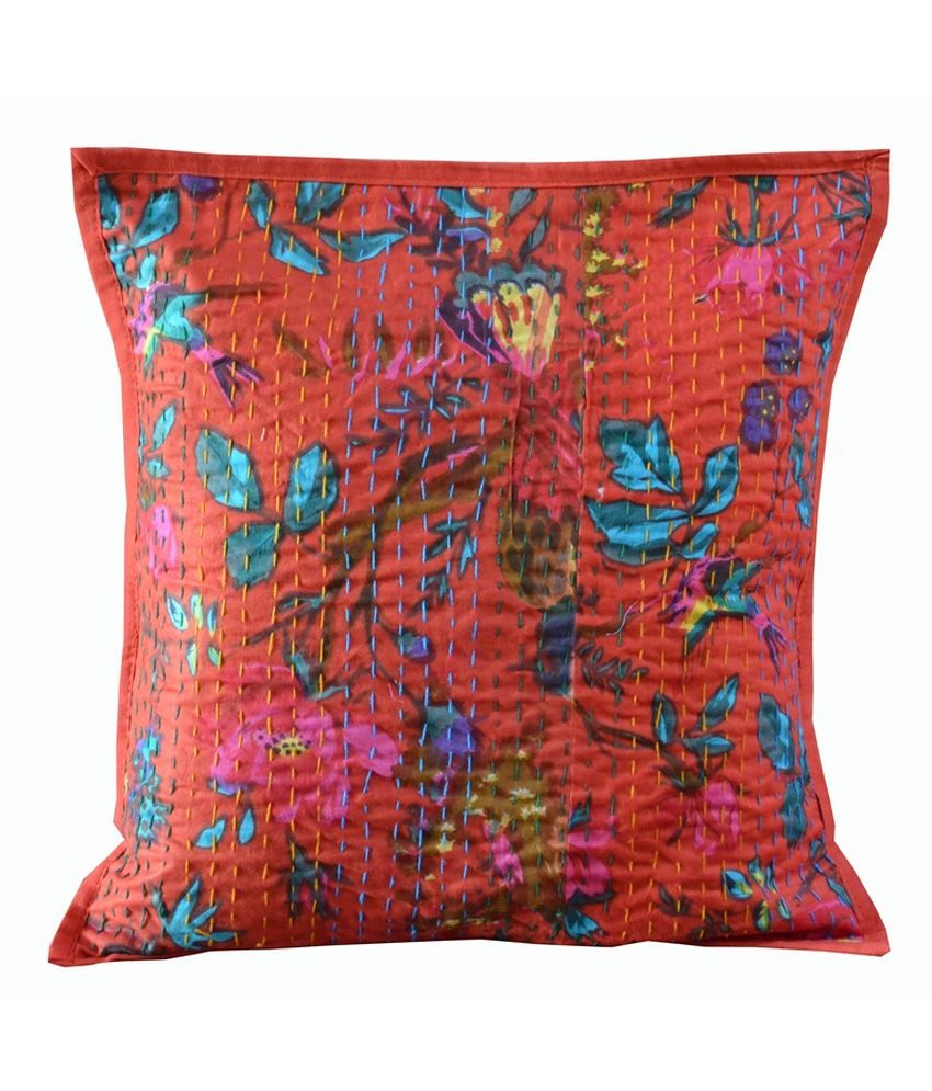 Monil Red Ethnic Cotton Cushion Cover Buy Online at Best Price Snapdeal