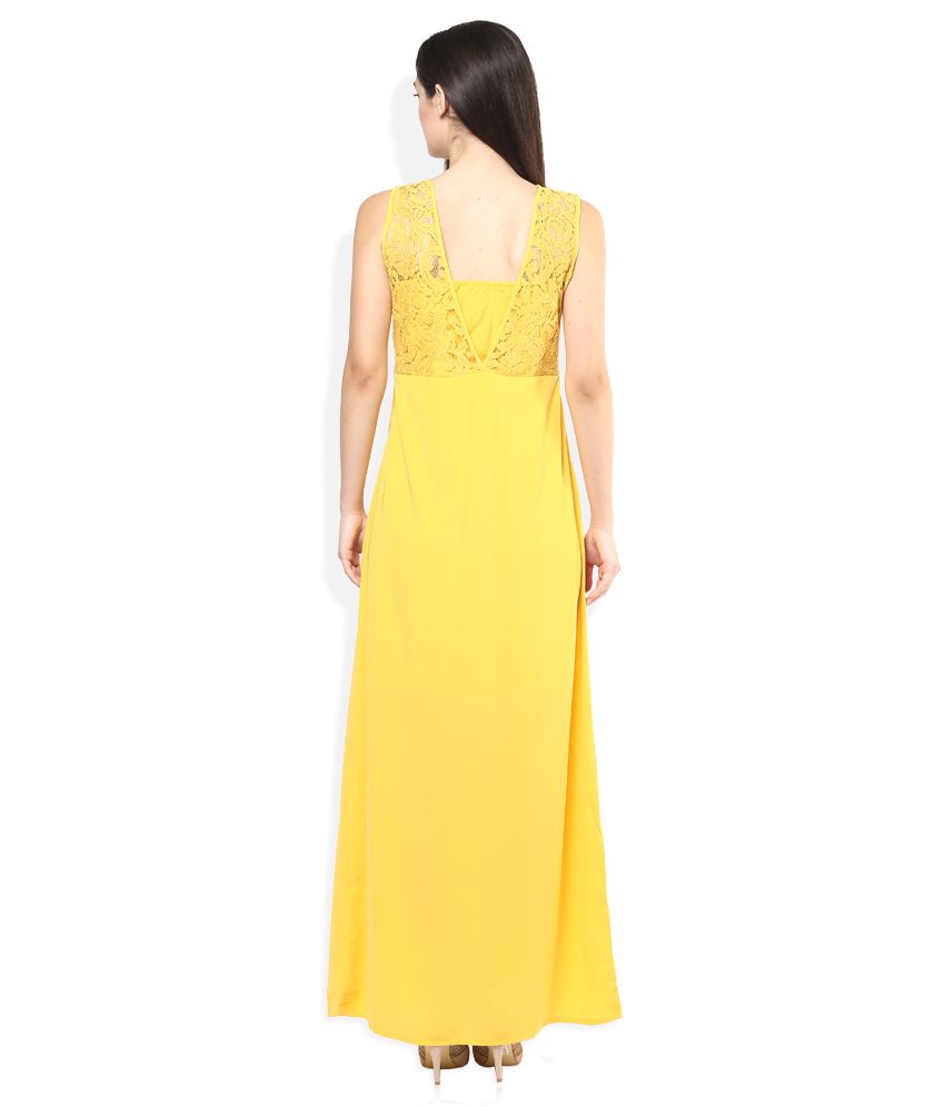 AND Yellow Lace Maxi Dress - Buy AND Yellow Lace Maxi Dress Online at ...