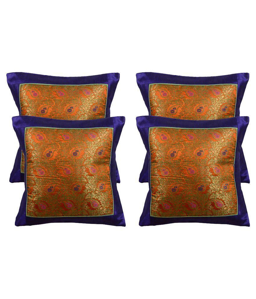     			Mesleep Brocade Buy 2 Get 2 Free Cushion Cover