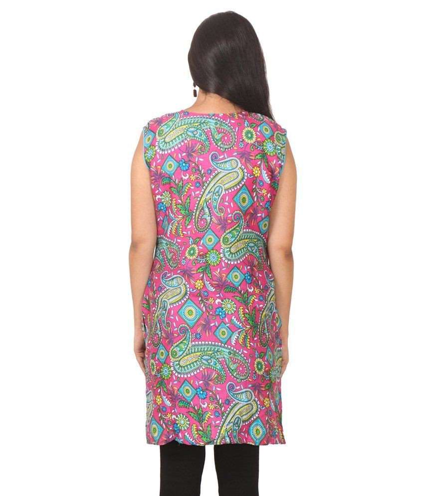 Paislei Pink Cotton Tunics - Buy Paislei Pink Cotton Tunics Online at ...