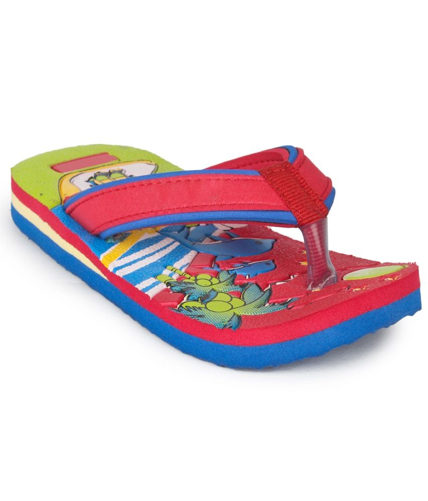red box flip flops