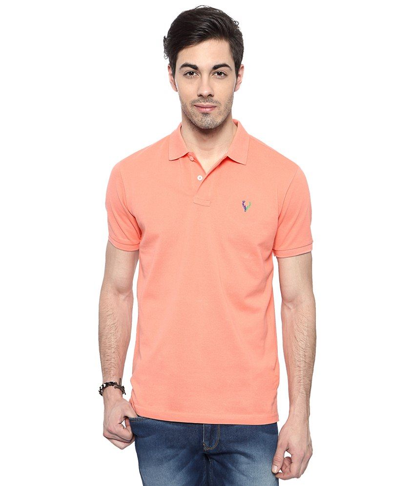 mens peach polo shirt