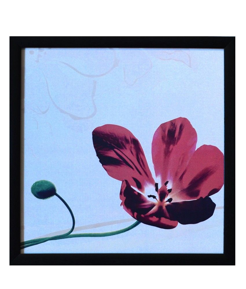     			eCraftIndia Floral Theme Satin Matt Texture Framed UV Art Print