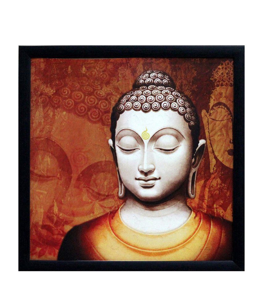     			eCraftIndia Meditating Buddha Design Satin Matt Texture Framed UV Art Print