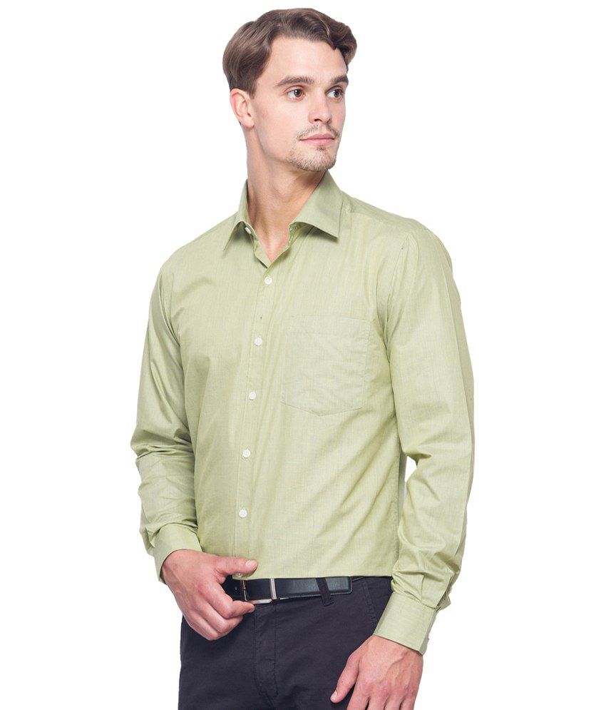 Copperline Green Solid Formal Shirt for Men - Buy Copperline Green ...