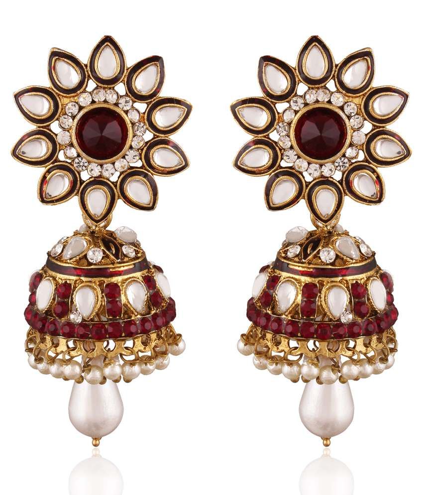 Rich Lady Brown Alloy Jhumki Earrings - Buy Rich Lady Brown Alloy ...