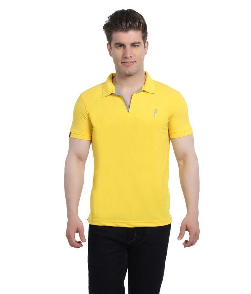 Stride Yellow Cotton T-Shirt - Buy Stride Yellow Cotton T-Shirt Online ...