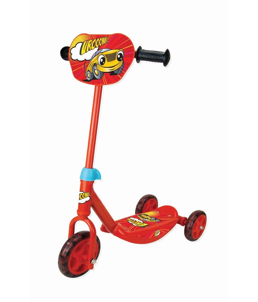 smoby red three wheel cars patterned scooter