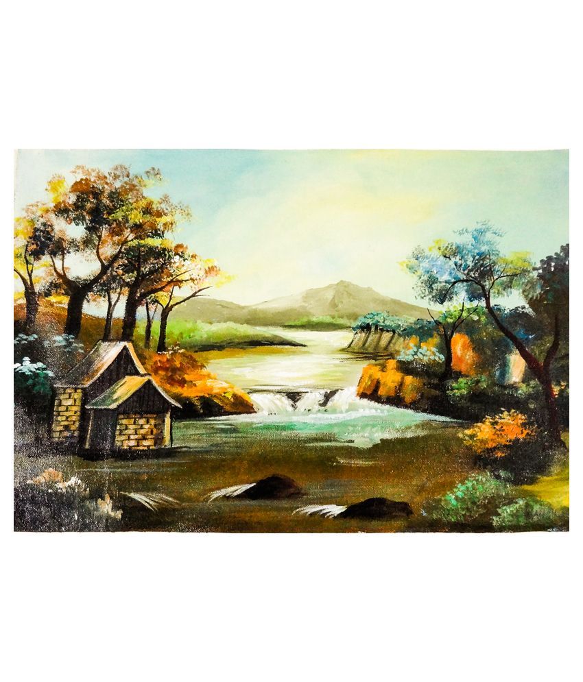 Landscape Greenery Canvas Art Painting by Gifts N Crafts: Buy Landscape ...