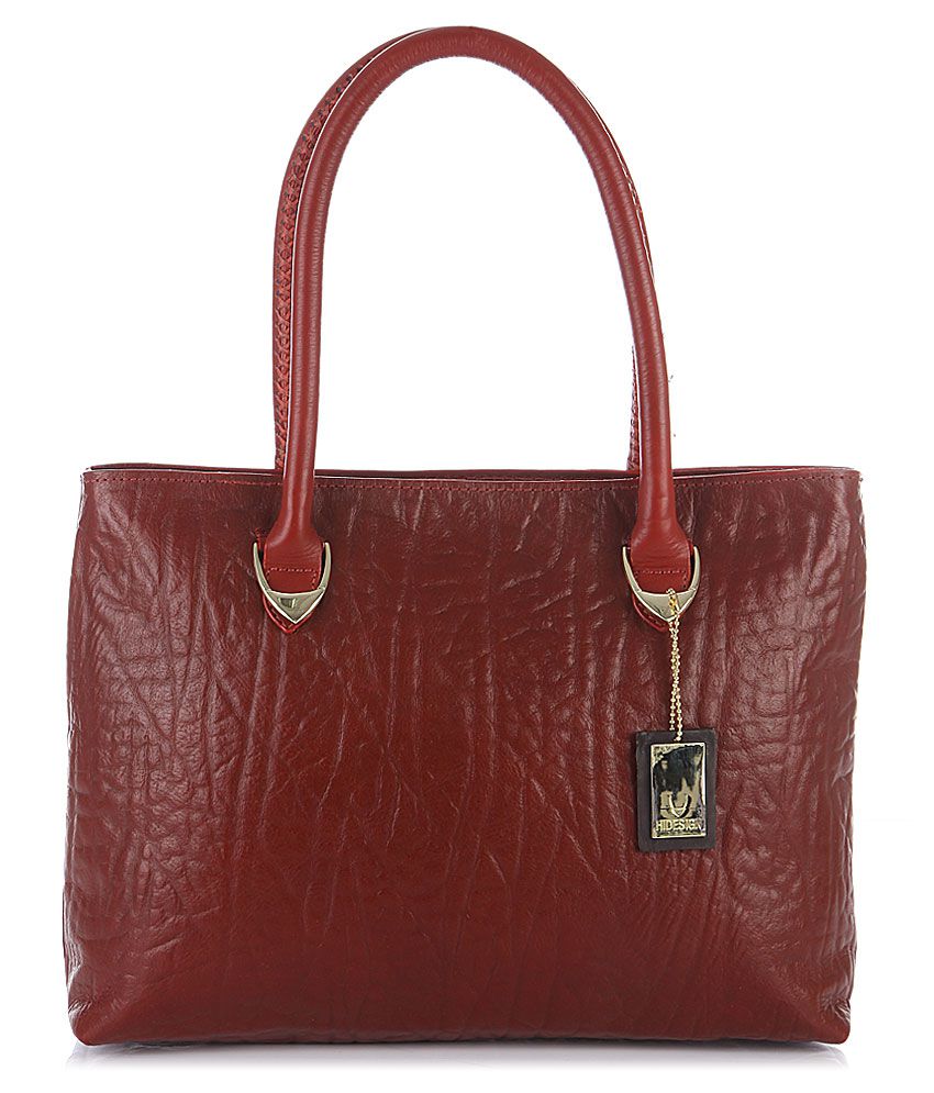 Buy Hidesign YANGTZE 02 Red Leather Tote Bag at Best Prices in India ...