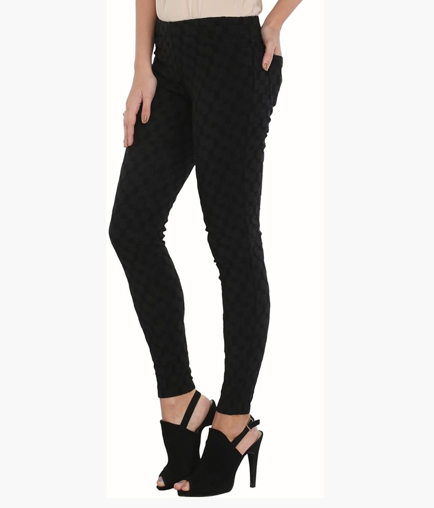 Buy Sheen Black Denim Jeggings Online 