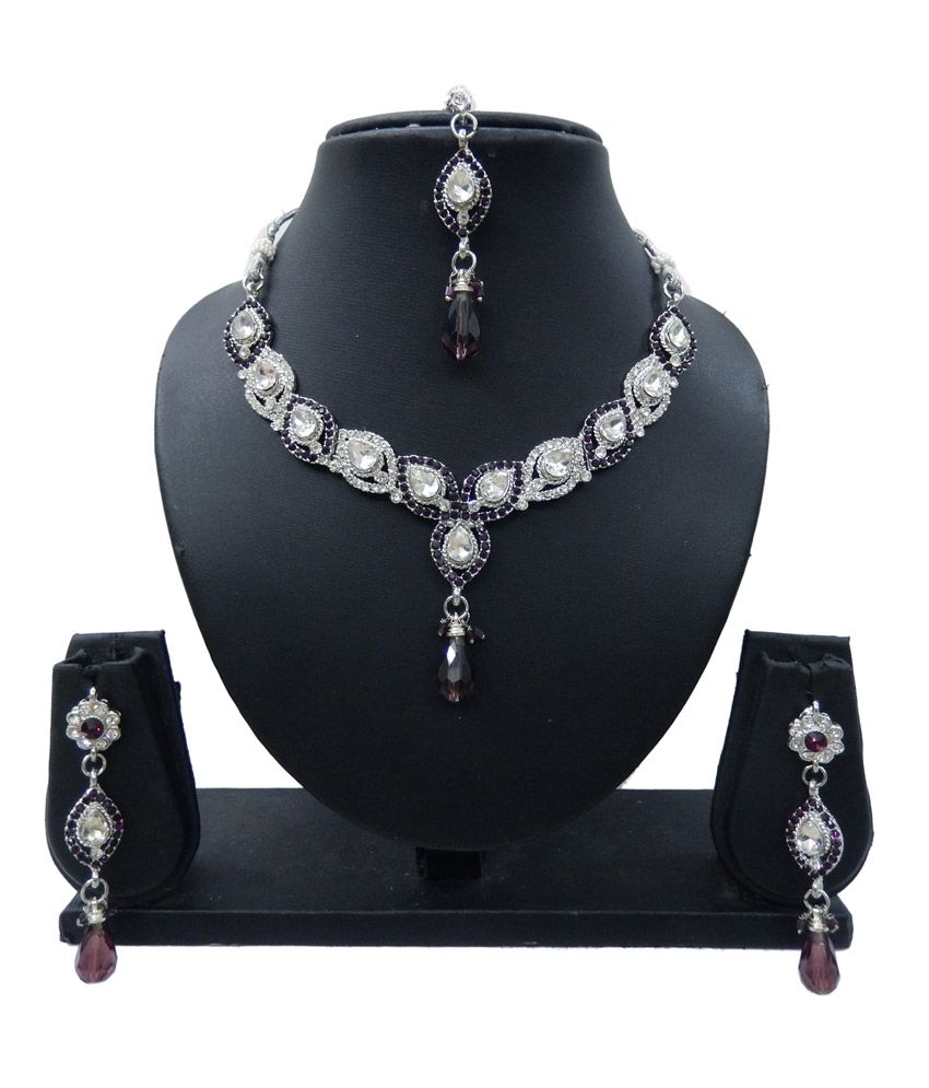 Kc Jewels Purple Alloy Necklace Set Buy Kc Jewels Purple Alloy