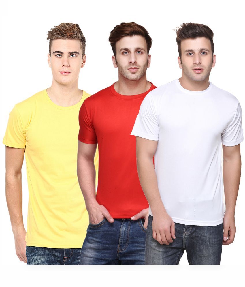     			Funky Guys Multicolor Cotton Blend T - Shirt - Pack of 3