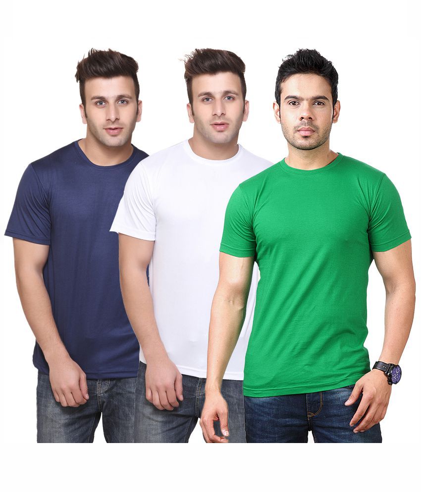     			Funky Guys Polyester Slim Fit Solid Half Sleeves Men's Round Neck T-Shirt - ( Pack of 3 )