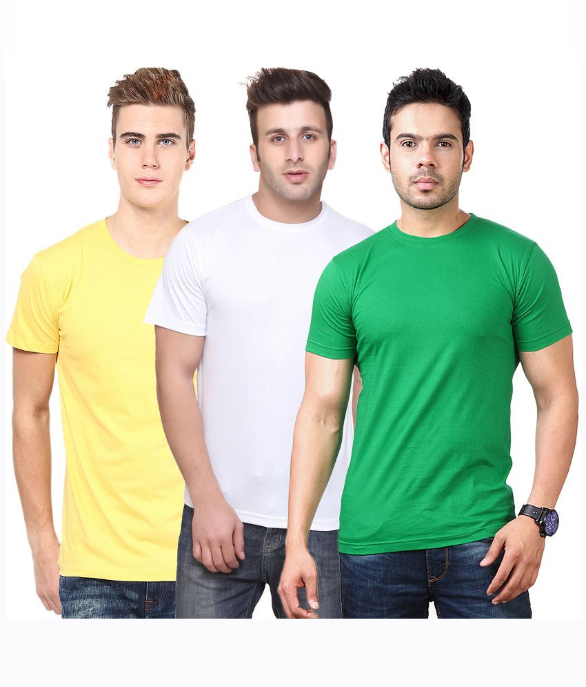     			Funky Guys Polyester Slim Fit Solid Half Sleeves Men's Round Neck T-Shirt - ( Pack of 3 )