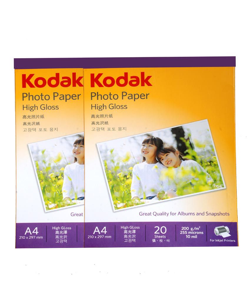     			Kodak High Gloss Photo Paper (A4) 200gsm - 40 Sheets