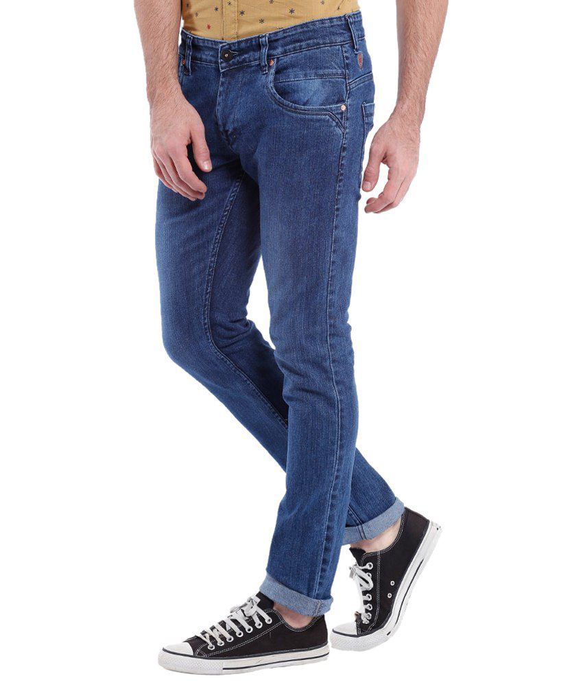 Vintage Dark Blue Slim Fit Jeans for Men - Buy Vintage Dark Blue Slim ...