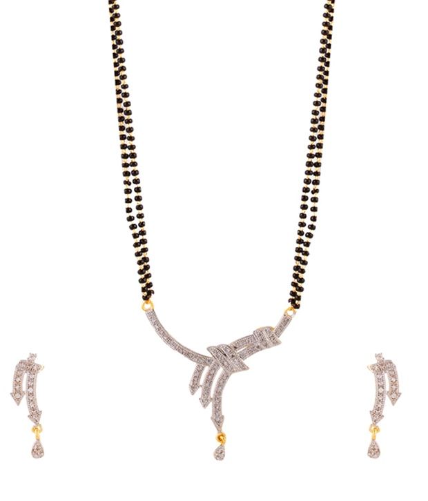     			Youbella Designer American Diamond Mangalsutra Set with Chain