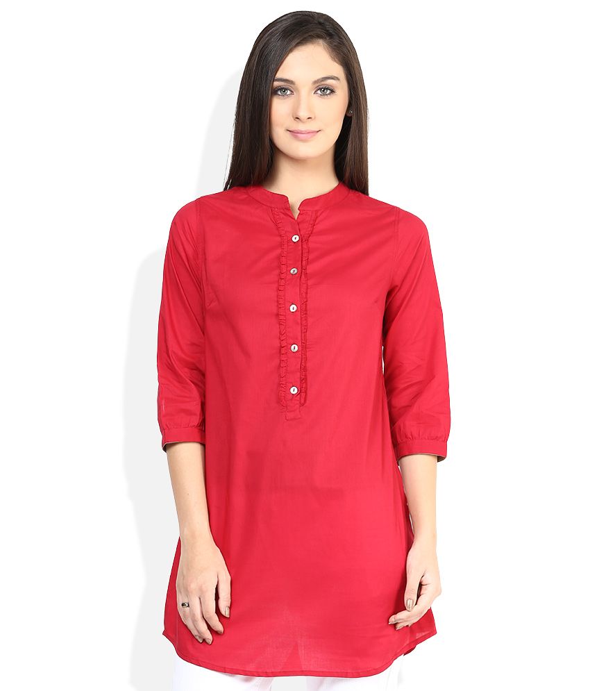 Fabindia Red Solid Tunic - Buy Fabindia Red Solid Tunic Online at Best Prices in India on Snapdeal