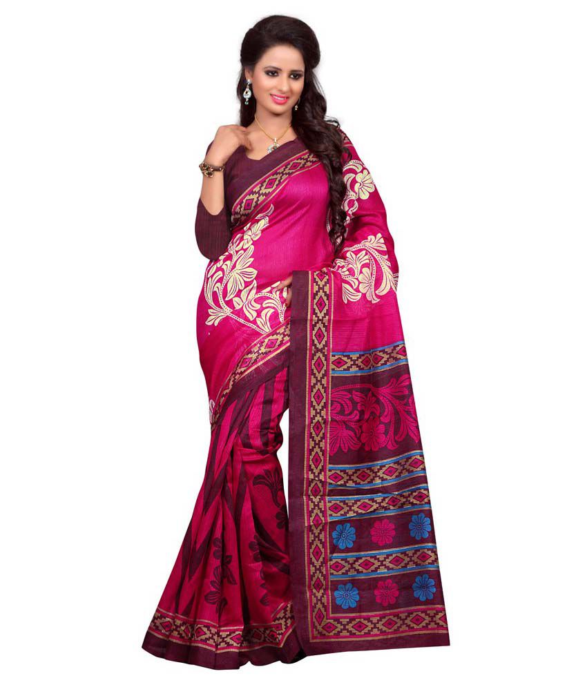 Sonakshi Sarees Purple Bhagalpuri Silk Saree Buy Sonakshi Sarees Purple Bhagalpuri Silk Saree