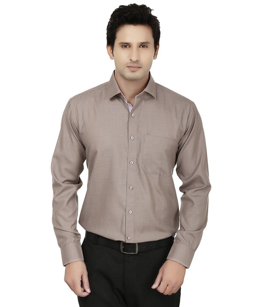 mens brown formal shirt
